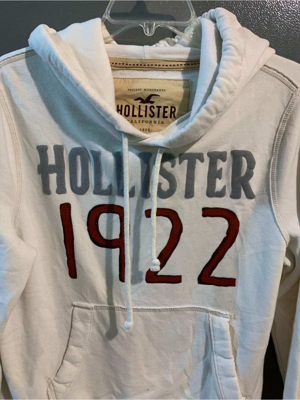Hollister White 1922 Logo Hoodie